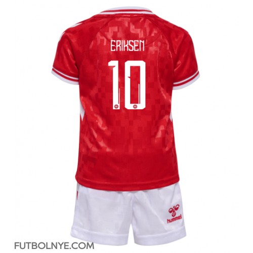 Camiseta Dinamarca Christian Eriksen #10 Primera Equipación para niños Eurocopa 2024 manga corta (+ pantalones cortos)